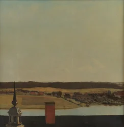 Roof Ridge of Frederiksborg Castle with View of Lake, Town and Forest