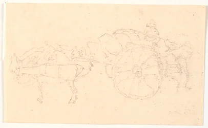 Two-Wheeled Cart with Team