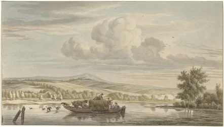 River View with Hay Barge