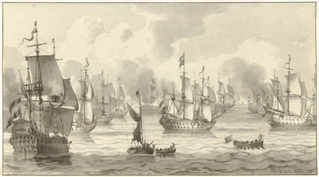 Seascape with War Fleet