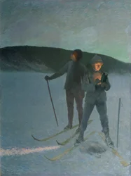 Ice Fishing with Skiing, Evening