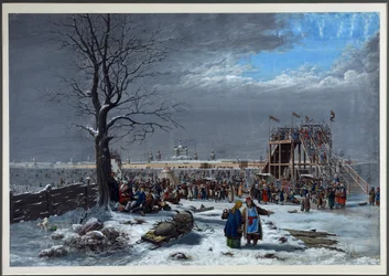 The Roller Coasters on the Neva near the Smolny Convent in Saint Petersburg