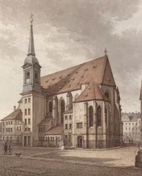 Watercolor of the Dresden Sophienkirche