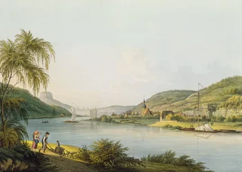 View of the southern part of Schandau on the Elbe in Saxony on the border of Bohemia