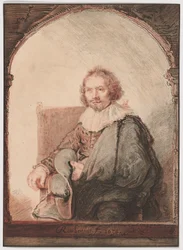 Portrait of a Man in an Armchair, from Collection of Imitations of Drawings after the Principal Dutch and Flemish Masters