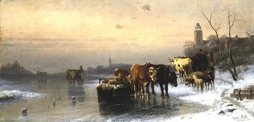 Winter Landscape with Cattle