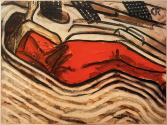 Sleeping Woman in Red (Reclining Female Nude, Sleeping)