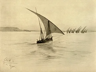 Feluccas on the River Nile, Cairo, Egypt