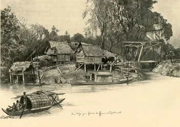 Houses on Stilts, Bangkok, Siam, 1898
