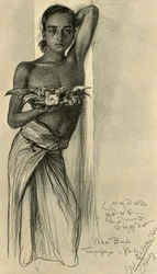 Ukku Banda, Young Man at a Temple, Kandy, Ceylon