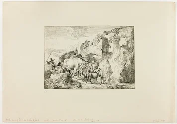 Herd Coming through an Arch of Rock