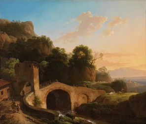 Italian Landscape with an Arched Bridge