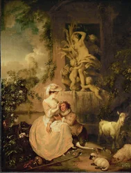 Lovers with Sheep and Goats