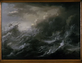 Sea storm and shipwreck
