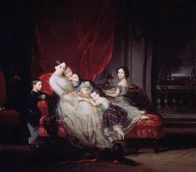 Portrait of Grand Duchess Maria Nikolayevna with Her Children