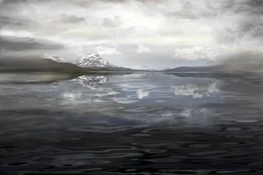 Misty Mountain Reflection
