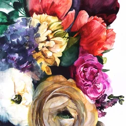 Lush Watercolor Blooms