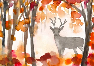 Misty Autumn Deer
