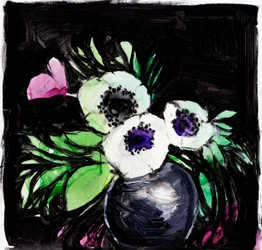 Vibrant Anemones Painting