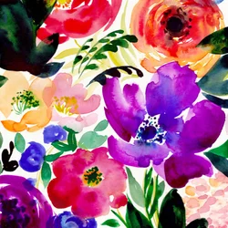 Vibrant Watercolor Flowers