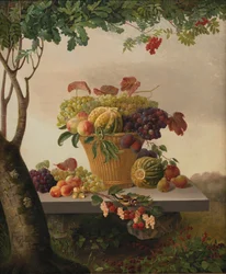 A Basket of Fruit in a Landscape