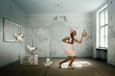Dancing Woman and Chickens