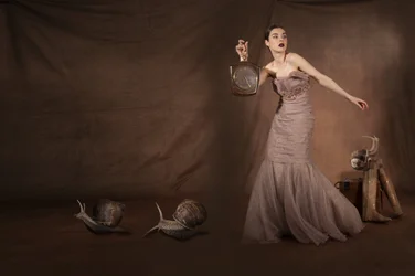 Elegant Woman with Snails