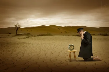 Man and Desert Clock