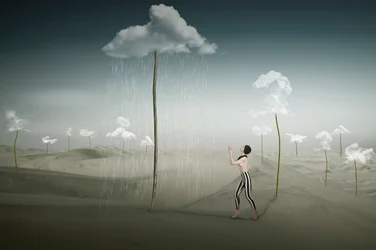Surreal Desert Rain