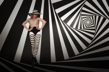 Surreal Striped Woman