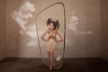 Woman Rabbit Mirror