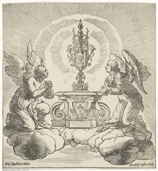 Two Angels Adoring the Host