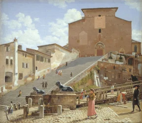 The Marble Stairs Leading to Santa Maria in Aracoeli in Rome