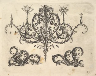 A Fantastic Chandelier with Burning Candles and Arabesques, 1610