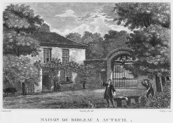 House of Nicolas Boileau, known as Boileau-Despreaux, in Auteuil, Paris, engraved by Ashby