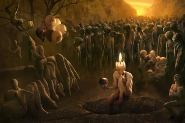 Surreal Candlelight Procession