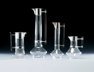 A Silver-Mounted Claret Jug and Other Glassware