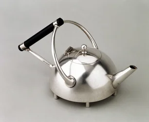 Hemispherical Teapot on Six Feet, Manufactured by James Dixon & Son