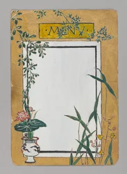 Menu Card with Bamboo and Flowers, ca. 1880