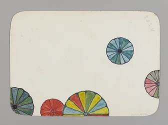 Small Card Decorated with Stylized Chrysanthemums (verso), c.1880