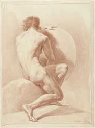Seated Male Nude, Seen from the Back