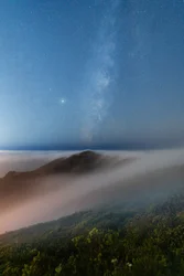 Milky Way Foggy Mountains