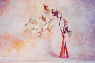 Faded Leaves Orange Vase