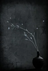 Minimalist Branch with Butterflies