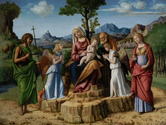 Rest During the Flight to Egypt with Saint John the Baptist