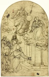 Vision of Saint Francis of Assisi at Portiuncula; Ornamental Design