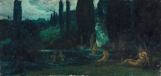 Bathing Women in the Evening in a Southern Landscape