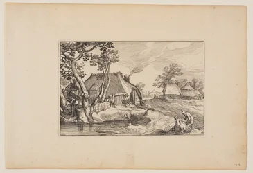 Old Man and Woman Resting at a Pond, from Landscapes