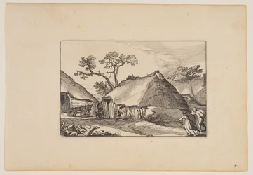 Two Barns, Cart at Left, from Landscapes