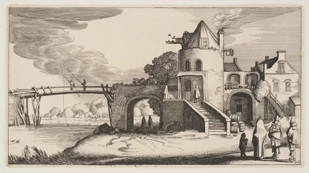 Bridge with a Toll-House, from Landscapes (Playsante Lantschappen)